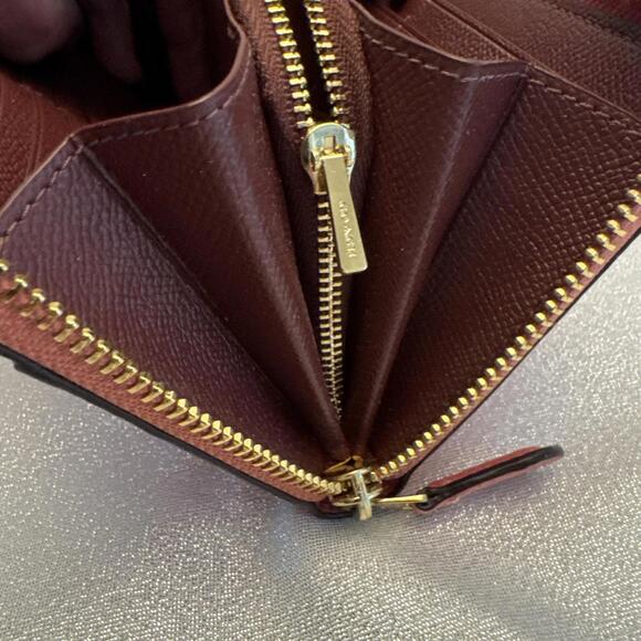 Pink Coach Accordion Zip Around Leather Wallet - Picture 9 of 9